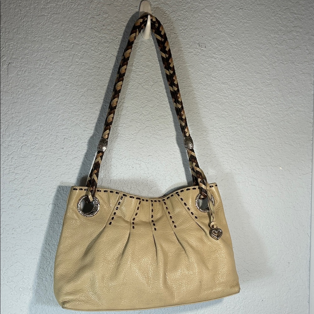 Brighton Tan Shoulder Bag with Braided Handle